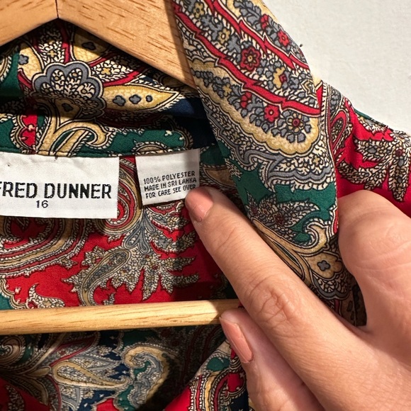 Alfred Dunner Red and Green Paisley Top - Picture 4 of 6